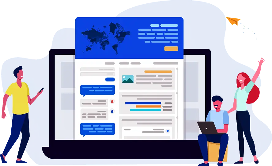 three people representing time-saving guest post services